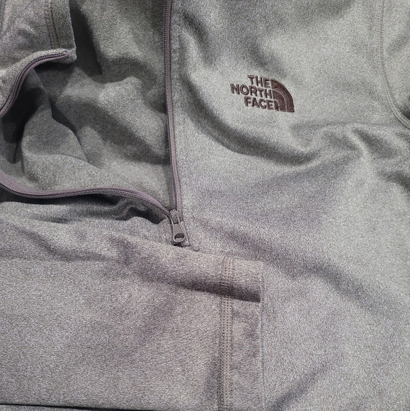 North Face 1/4 Zip Pullover Mock Neck Sweatshirt Women's Size S/P Heather Brown - Picture 5 of 11